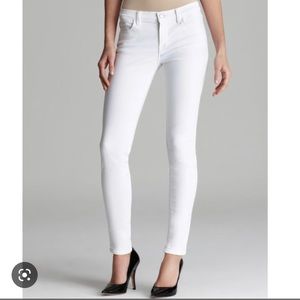 White Jbrand mid rise skinny leg Jean